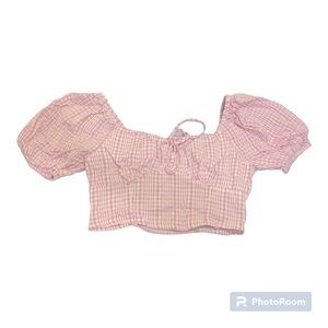 Cotton On Pink Puff Sleeve Croptop